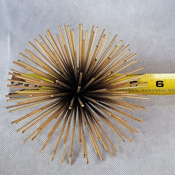 Atomic Spiky Metal Gold Black Wall Decor Anemone Sea Urchins Beach Set of 3 - Picture 11 of 11